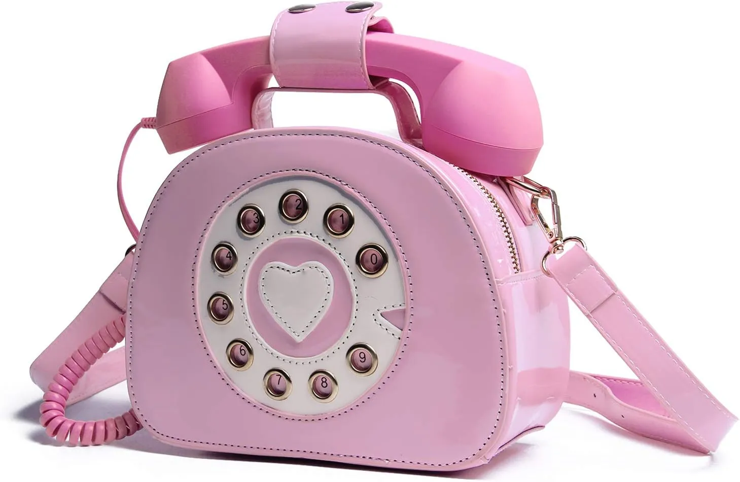 Oweisong Fun Telephone Purse for Women Novelty Pink Phone Tote Handbags Top Handle Shoulder Crossbdoy Bag