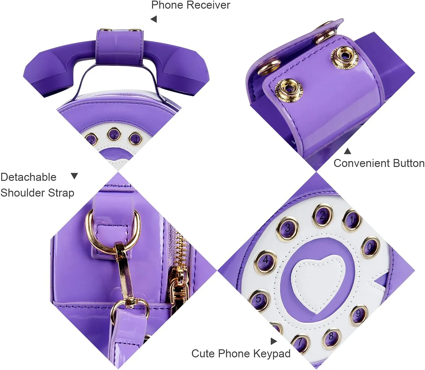 Oweisong Fun Telephone Purse for Women Novelty Pink Phone Tote Handbags Top Handle Shoulder Crossbdoy Bag