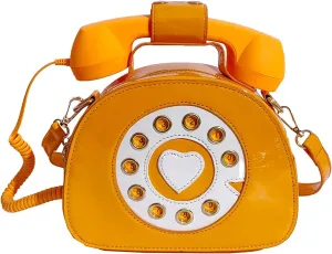 Oweisong Fun Telephone Purse for Women Novelty Pink Phone Tote Handbags Top Handle Shoulder Crossbdoy Bag