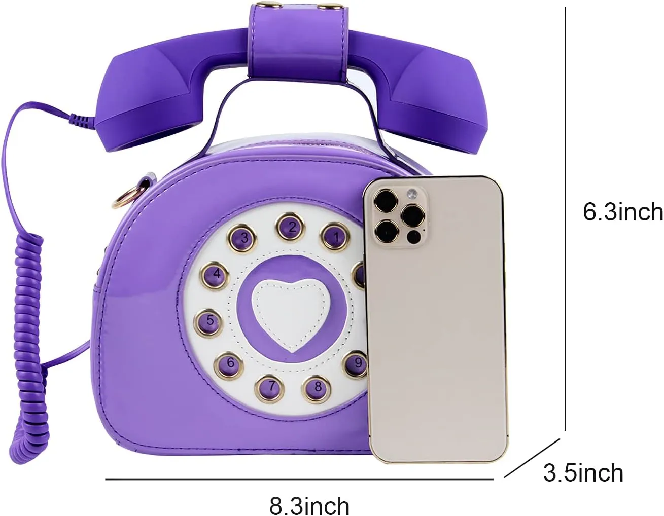 Oweisong Fun Telephone Purse for Women Novelty Pink Phone Tote Handbags Top Handle Shoulder Crossbdoy Bag