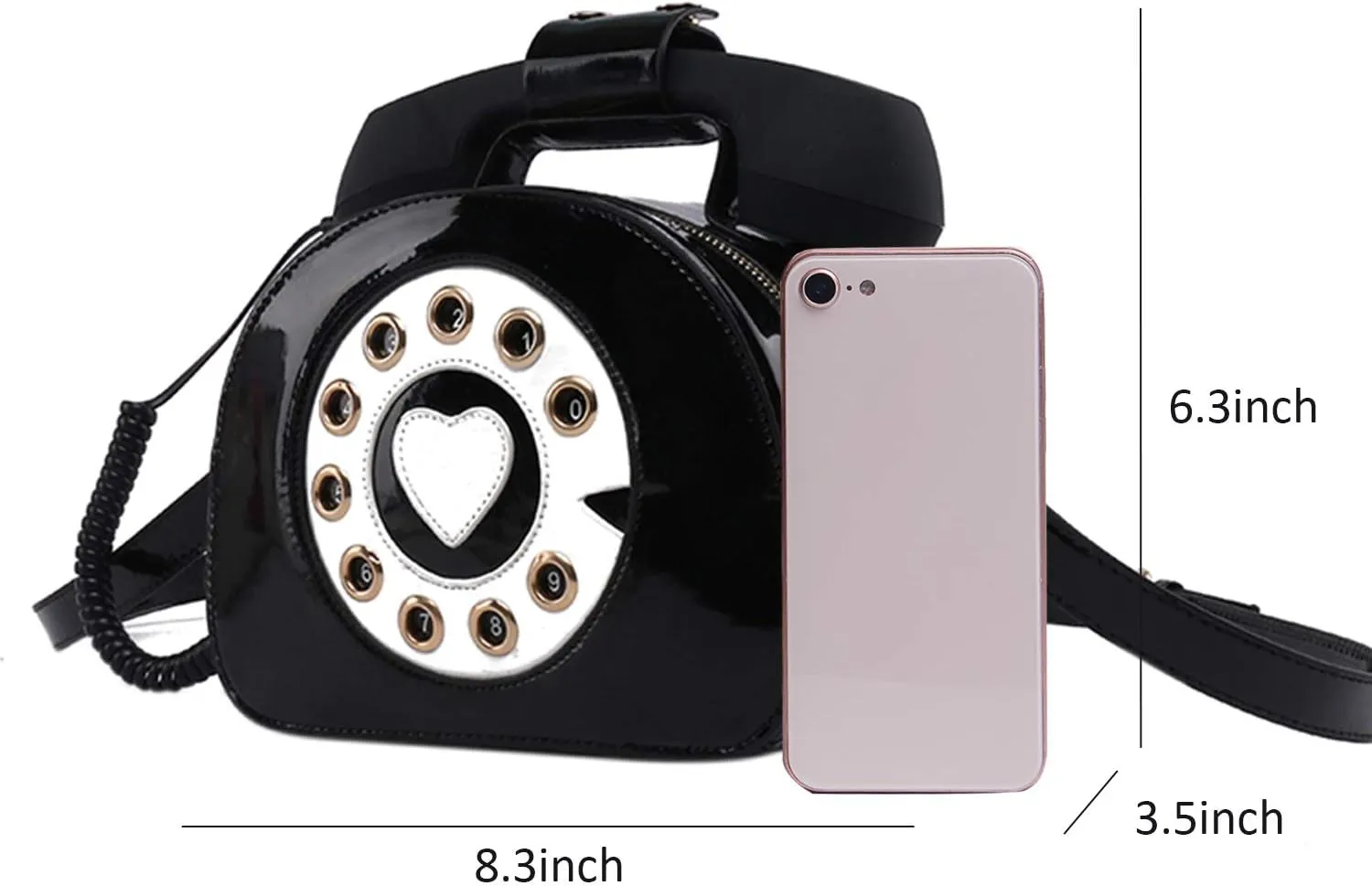 Oweisong Fun Telephone Purse for Women Novelty Pink Phone Tote Handbags Top Handle Shoulder Crossbdoy Bag