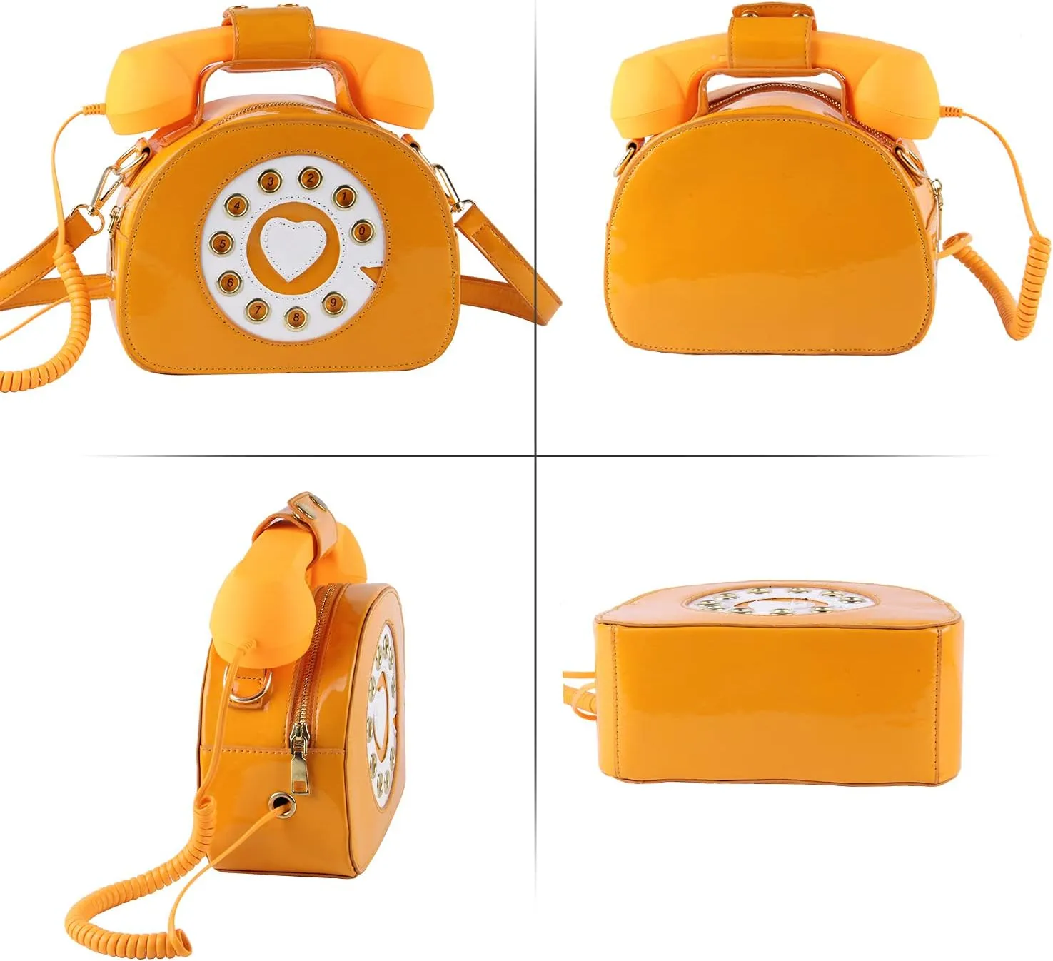 Oweisong Fun Telephone Purse for Women Novelty Pink Phone Tote Handbags Top Handle Shoulder Crossbdoy Bag