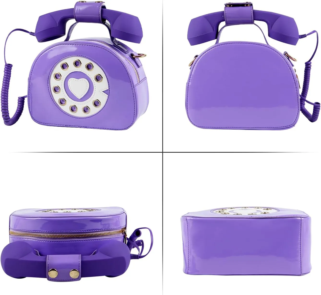 Oweisong Fun Telephone Purse for Women Novelty Pink Phone Tote Handbags Top Handle Shoulder Crossbdoy Bag