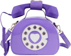 Oweisong Fun Telephone Purse for Women Novelty Pink Phone Tote Handbags Top Handle Shoulder Crossbdoy Bag