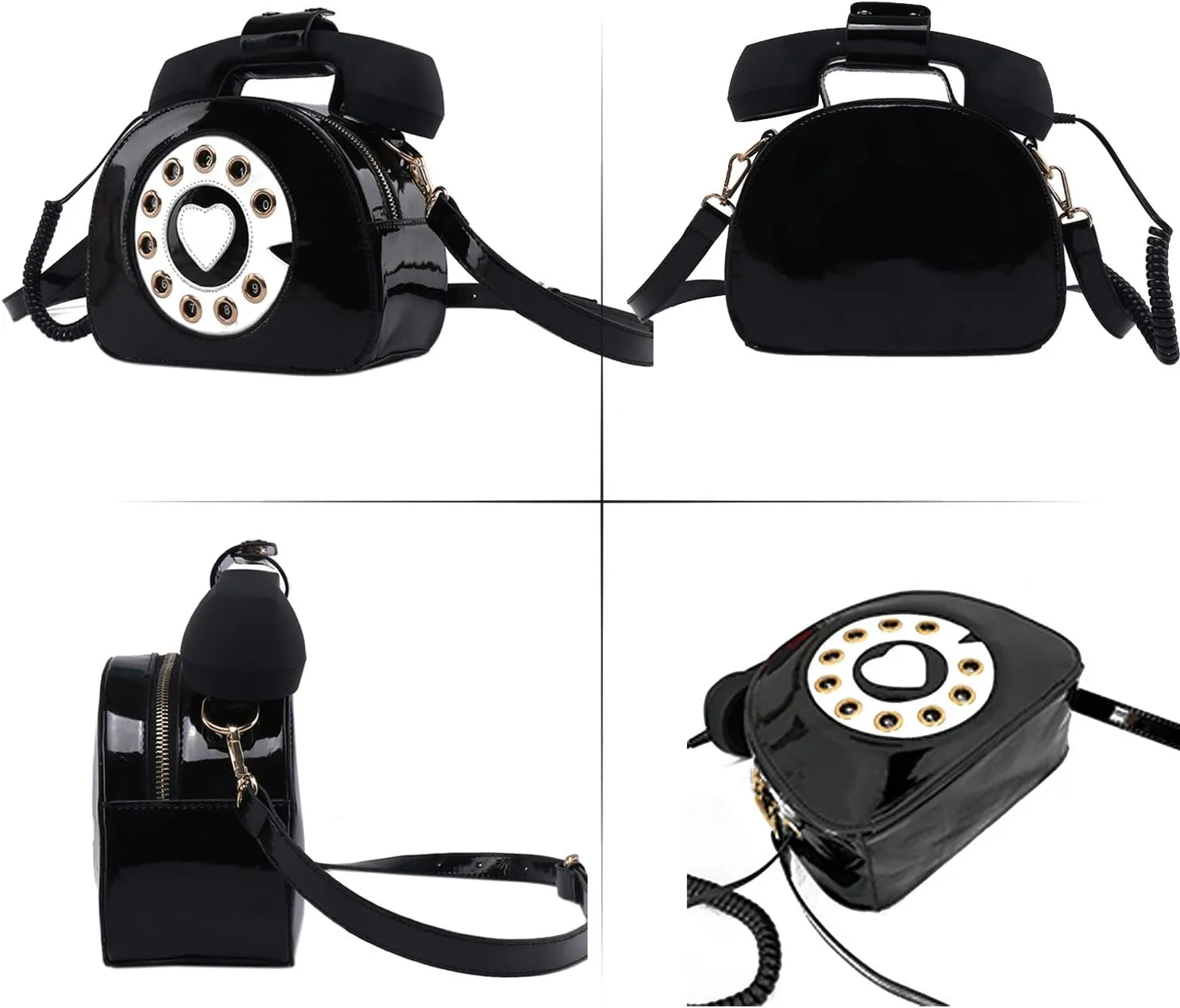 Oweisong Fun Telephone Purse for Women Novelty Pink Phone Tote Handbags Top Handle Shoulder Crossbdoy Bag