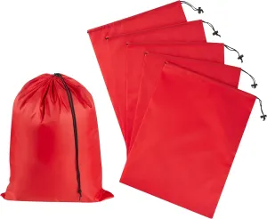 PALTERWEAR Drawstring Bag with Toggle - Nylon Cinch and Ditty Pouch (Red, 12 x 16 Inch)