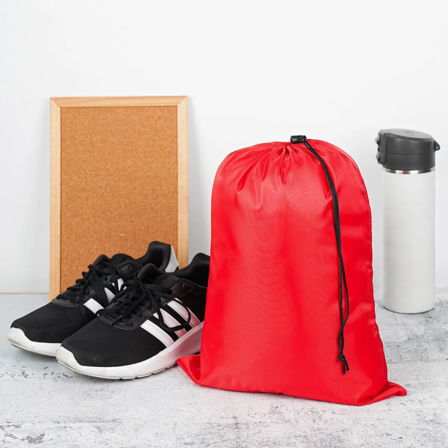 PALTERWEAR Drawstring Bag with Toggle - Nylon Cinch and Ditty Pouch (Red, 12 x 16 Inch)