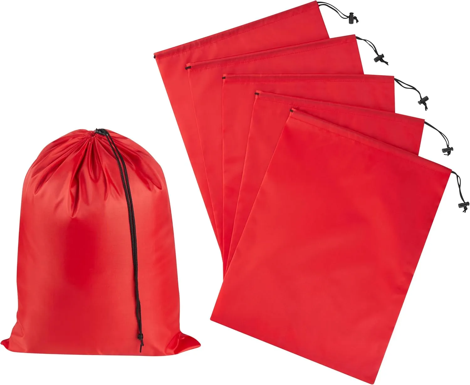 PALTERWEAR Drawstring Bag with Toggle - Nylon Cinch and Ditty Pouch (Red, 12 x 16 Inch)