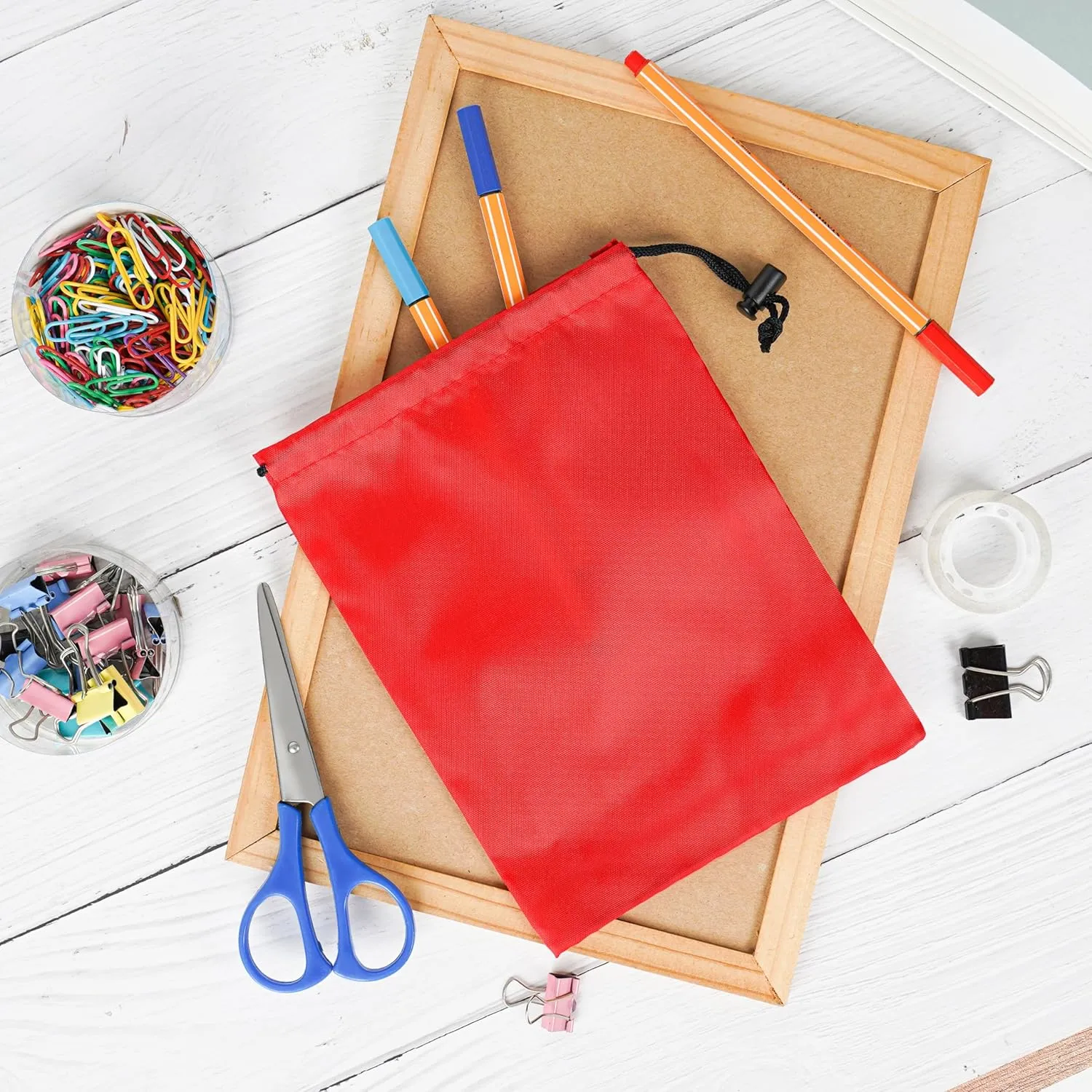 PALTERWEAR Drawstring Bag with Toggle - Nylon Cinch and Ditty Pouch (Red, 5 x 7 Inch)