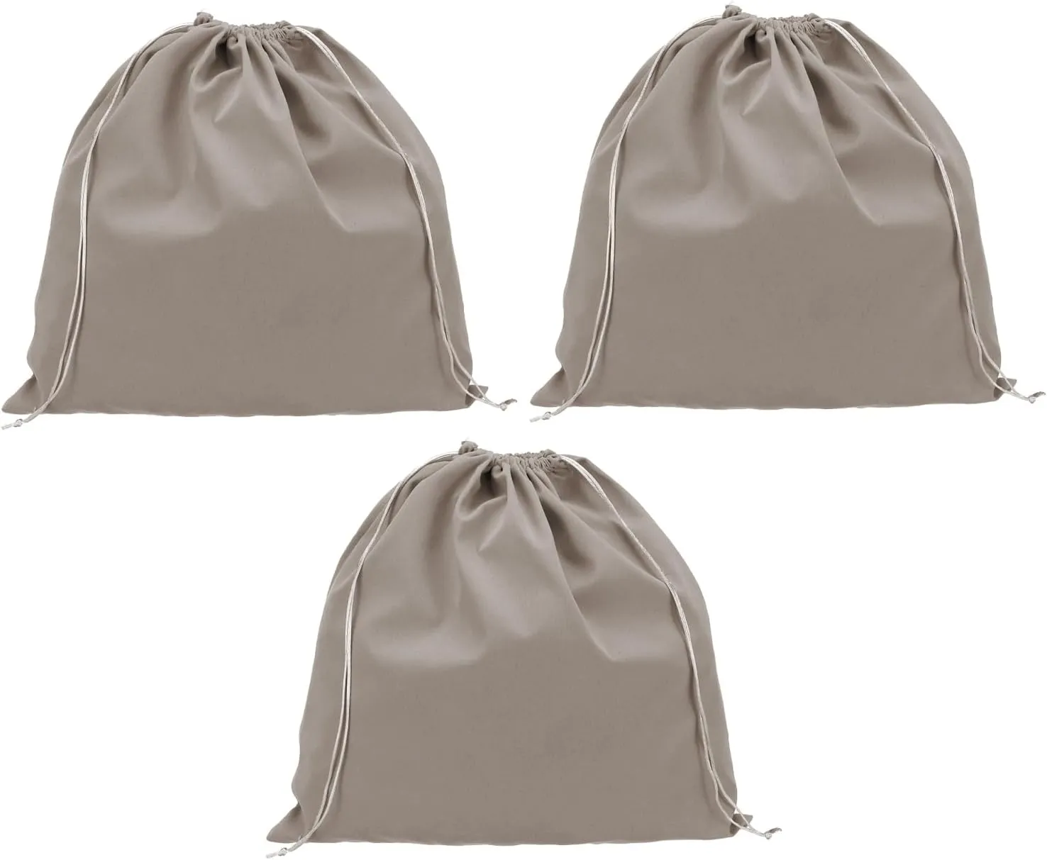 PATIKIL Large Velvet Bags With Drawstrings, 3 Pack 14 x 14 Inch Hair Dryer Bag Treat Bag Dust Bag Hotel Storage Bag for Travel Luggage Packing, Gray