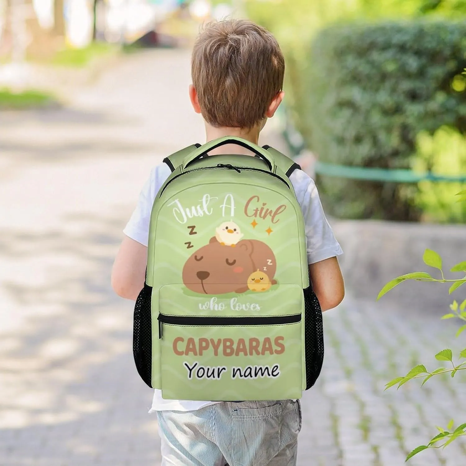 Personalized Backpacks for Girls - 16 Inch Cute Backpack for School - Green, Large Capacity, Durable, Lightweight Bookbag for Kids, Travel