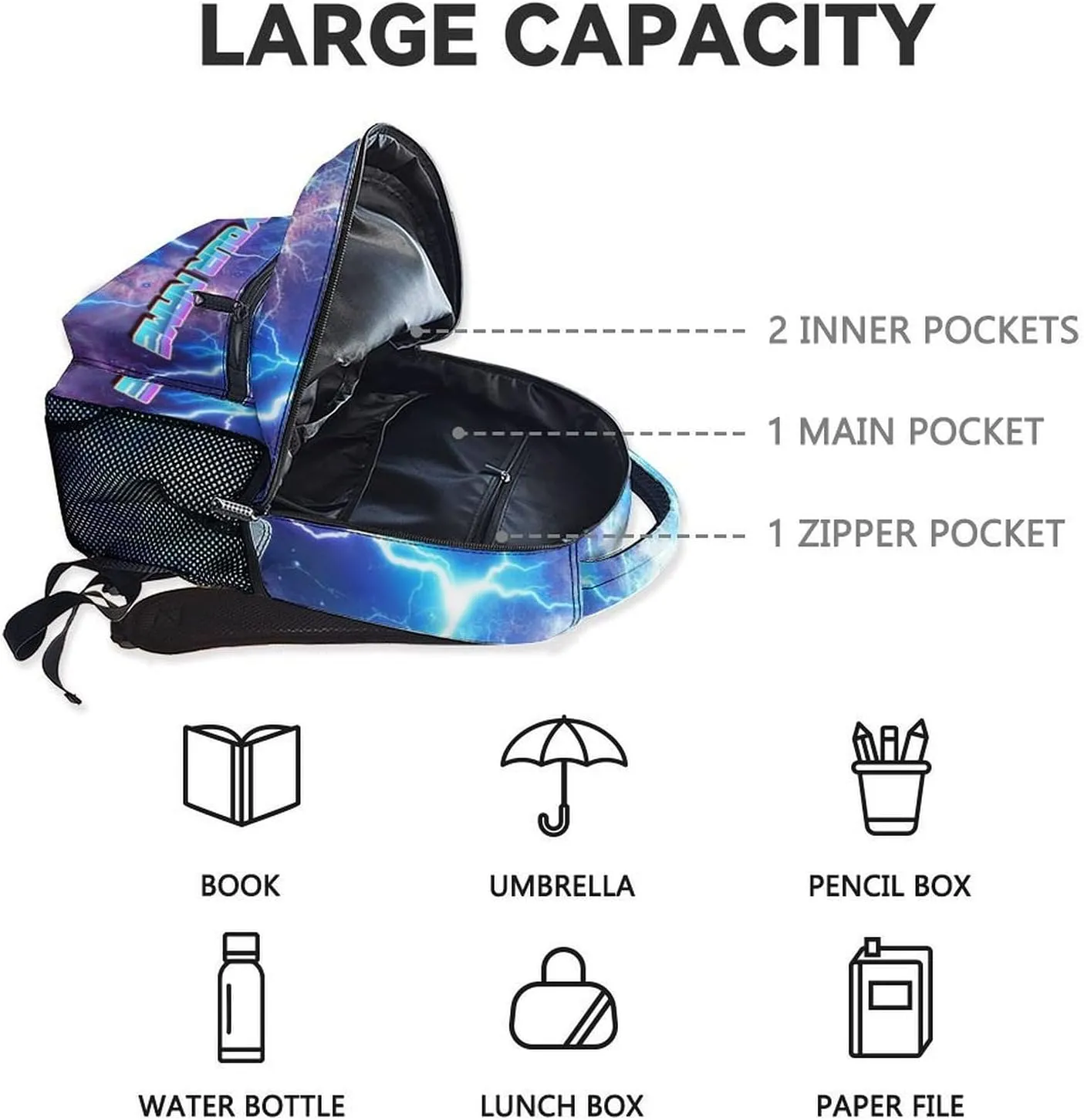 Personalized Boys Backpack with Name - 17 Inch Car Backpacks for Middle School, Highschool - Funny Lightweight Durable Car Bookbag