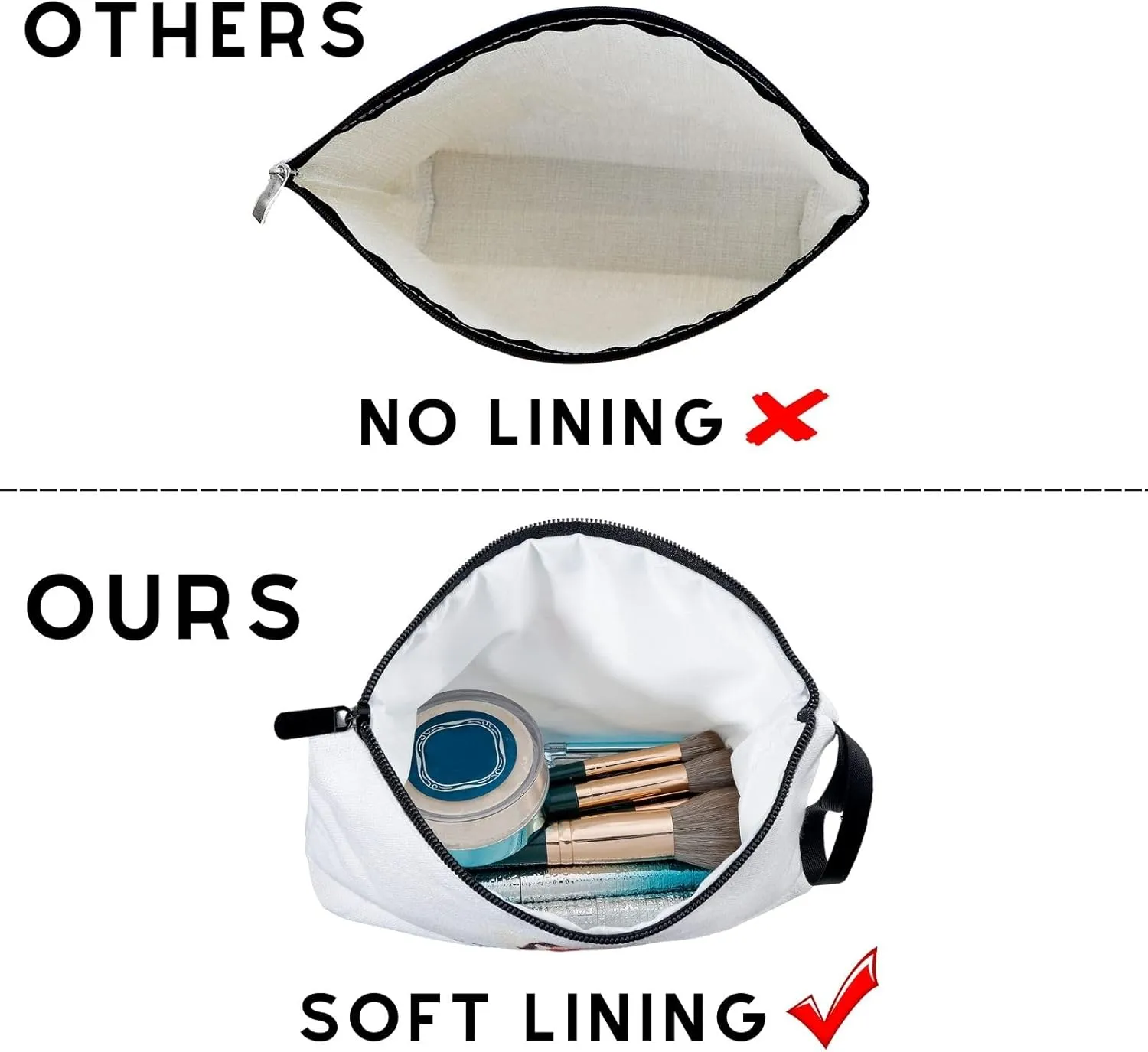 Personalized Makeup Bag for Teen Girls, Unique Birthday Gift for Women, Initial Cosmetic Bag With Mirror (R)