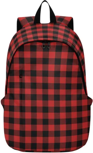 Plaid Dark Red Travel Laptop Backpack for Women Flight Approved Backpacks Durable Computer Backpack Nurse Bag for Travel Work Men Airplanes Business Nurse