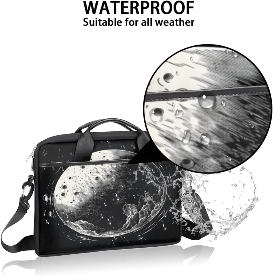 Planet Fun Pattern Laptop Shoulder Bag for Tablet Computer Notebook Sleeve Messenger Carrying Case Briefcase Tote