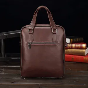 PU Crazy Horse Leather Briefcase Convertible 8.3 Ipad Messenger Bags Handbag Men Business Shoulder Bag