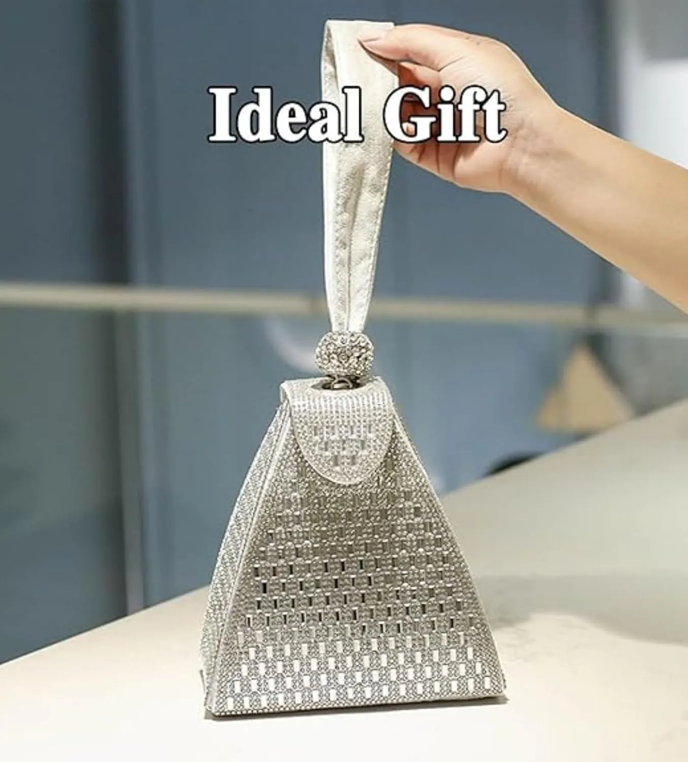 Pyramid Shape Luxury Evening Bags,Cocktail Engagement Triangle Bag For Party Night,Clutch Purse Wrist bag