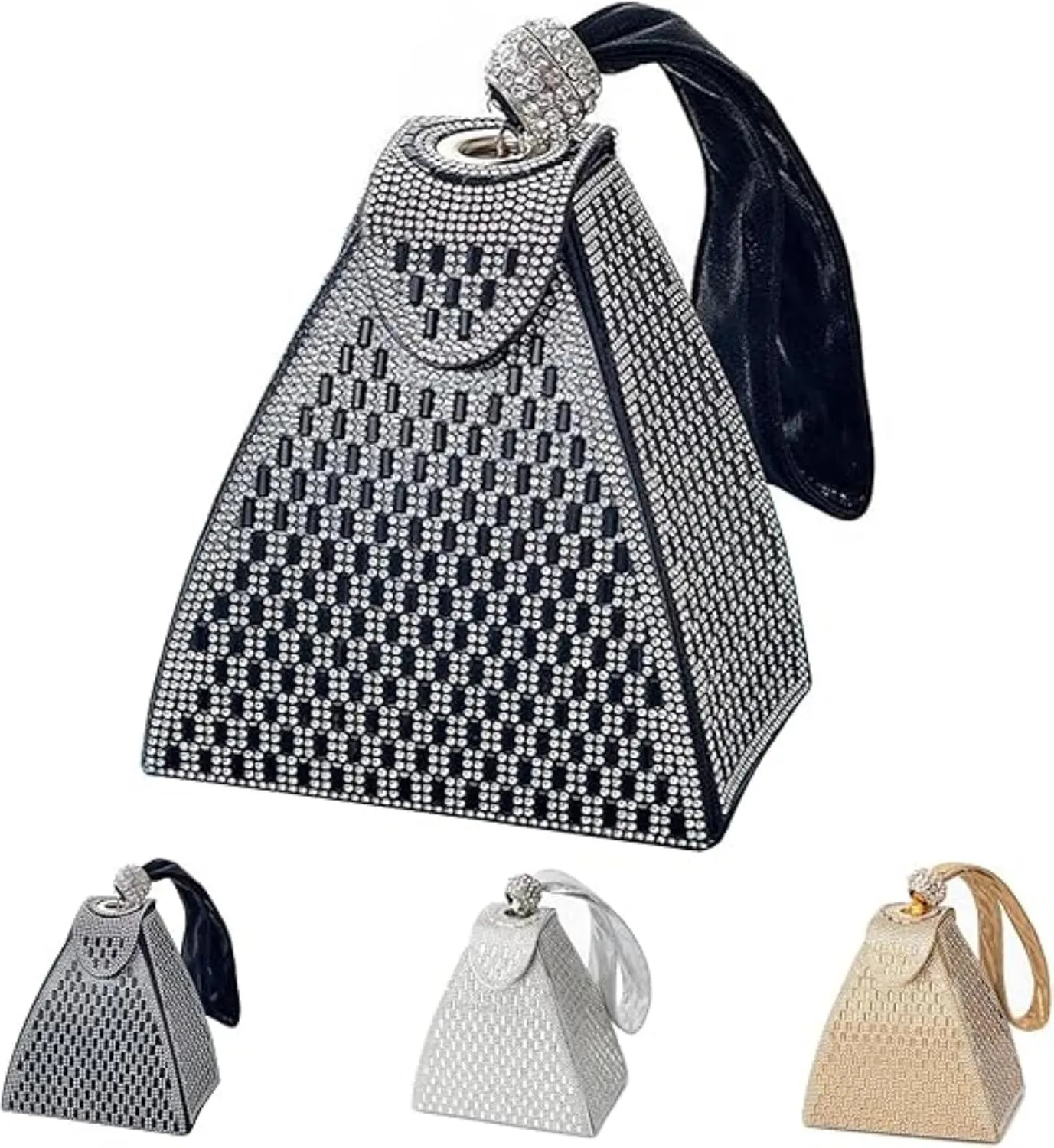 Pyramid Shape Luxury Evening Bags,Cocktail Engagement Triangle Bag For Party Night,Clutch Purse Wrist bag