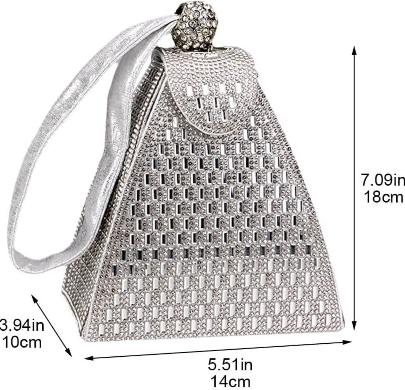 Pyramid Shape Luxury Evening Bags,Cocktail Engagement Triangle Bag For Party Night,Clutch Purse Wrist bag