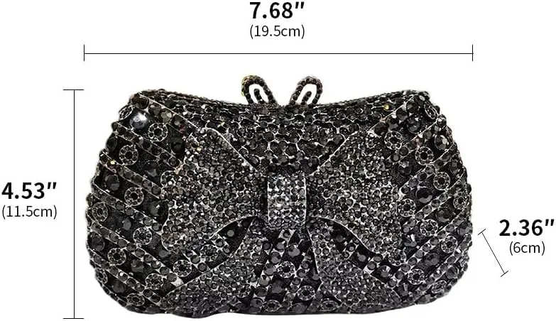 Rhinestone Purses Fun Clutch Purses Rhinestone Clutch Purses for Women Bling Purse Women's Evening Handbags Bow