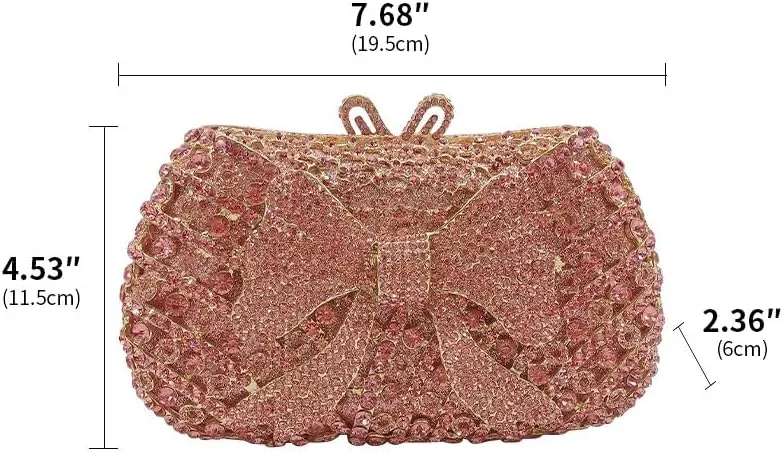 Rhinestone Purses Fun Clutch Purses Rhinestone Clutch Purses for Women Bling Purse Women's Evening Handbags Bow