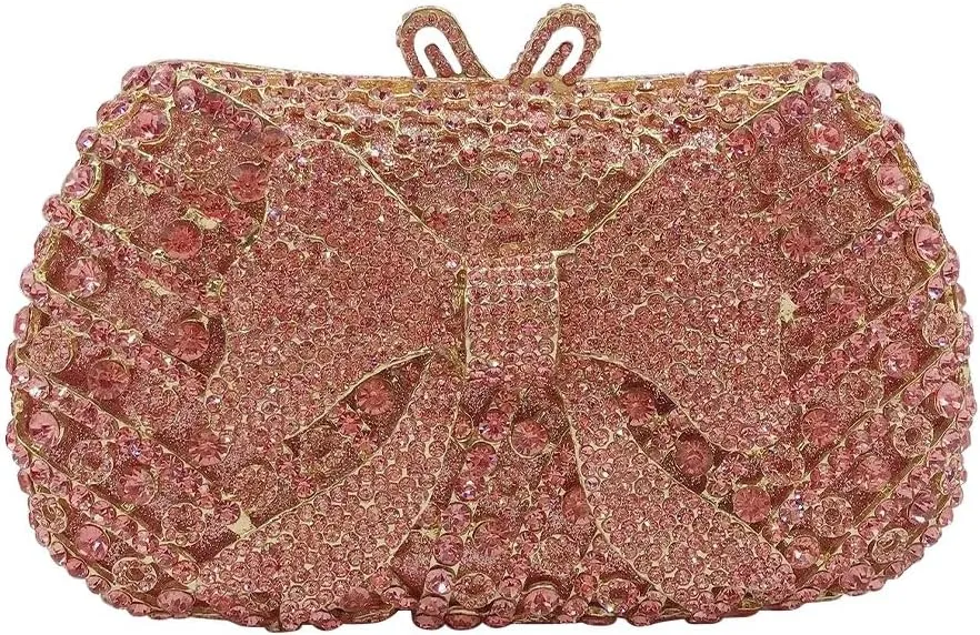 Rhinestone Purses Fun Clutch Purses Rhinestone Clutch Purses for Women Bling Purse Women's Evening Handbags Bow