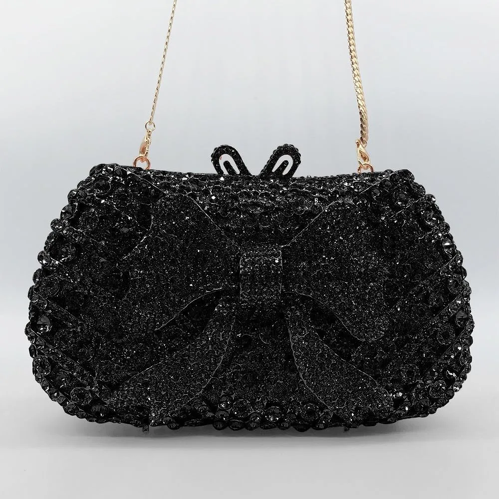 Rhinestone Purses Fun Clutch Purses Rhinestone Clutch Purses for Women Bling Purse Women's Evening Handbags Bow