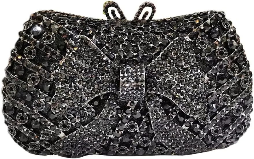 Rhinestone Purses Fun Clutch Purses Rhinestone Clutch Purses for Women Bling Purse Women's Evening Handbags Bow