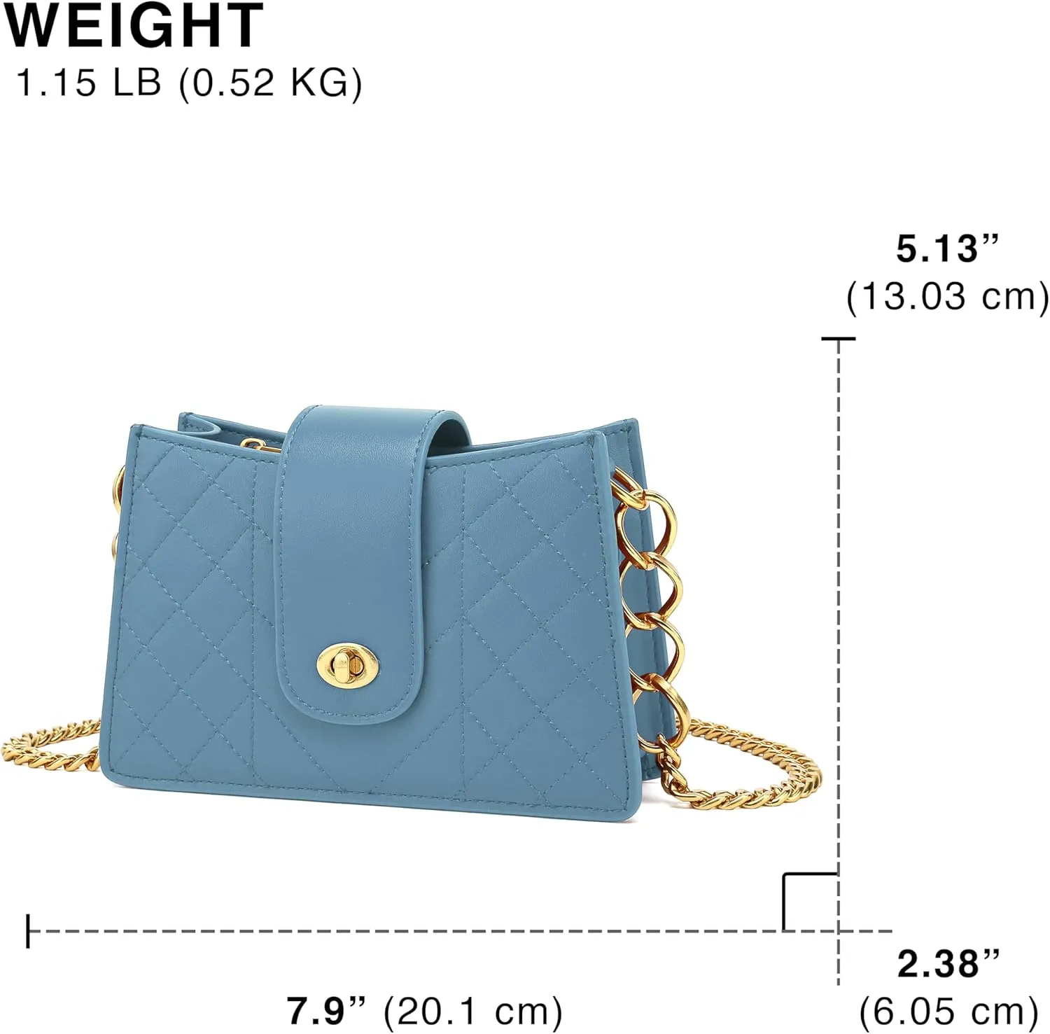 Scarleton Crossbody Bags for Women, Quilted Shoulder Bag Purse, Gold Chain Crossbody Bag Purses for Women, H2117