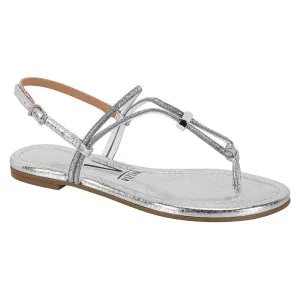 Silver Slingback Sandals