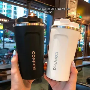 SINOTAO  -  1pc 380ml 510ml Coffee Mug for Tea Water Coffee Car Thermos Cup Leak_Proof Travel Thermo Cup Double Stainless Steel Thermo Cafe