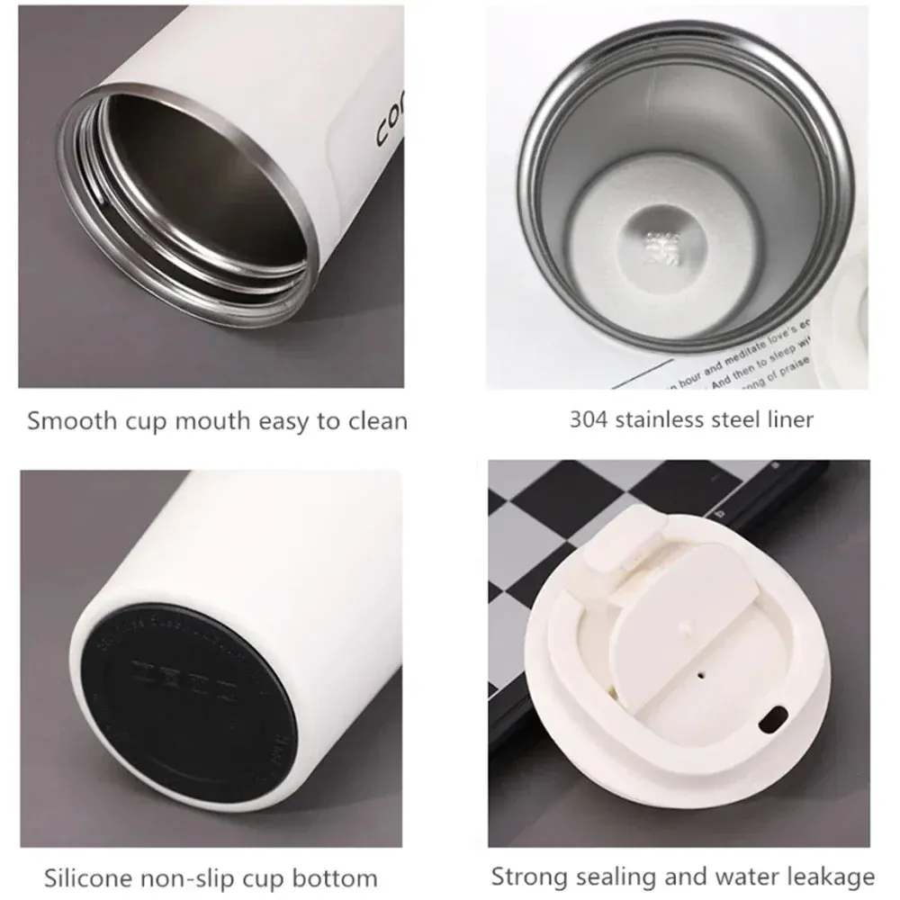SINOTAO  -  1pc 380ml 510ml Coffee Mug for Tea Water Coffee Car Thermos Cup Leak_Proof Travel Thermo Cup Double Stainless Steel Thermo Cafe