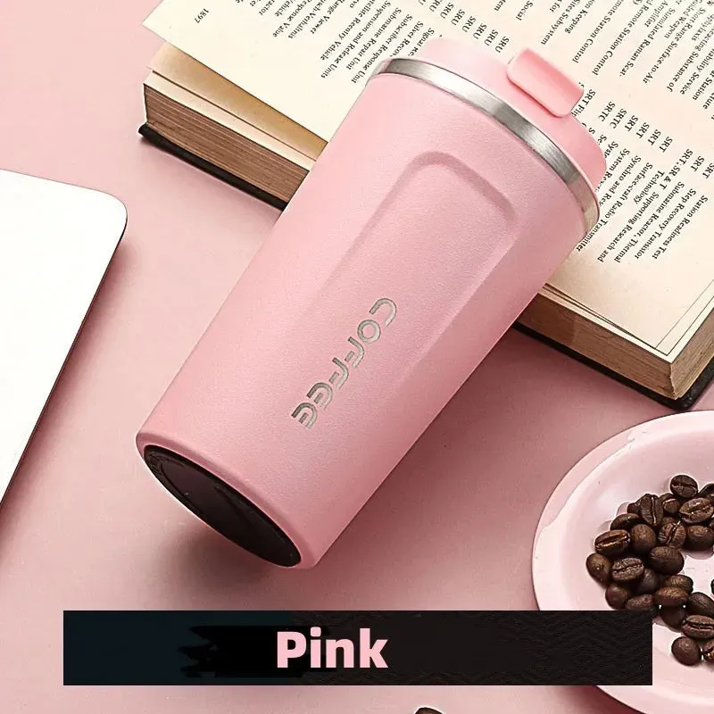 SINOTAO  -  1pc 380ml 510ml Coffee Mug for Tea Water Coffee Car Thermos Cup Leak_Proof Travel Thermo Cup Double Stainless Steel Thermo Cafe