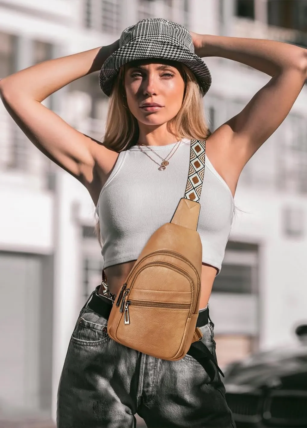 Sling Bag Crossbody Bags for Women Cross Body Fanny Packs Chest Sling Purses for Travel Shopping Leisure Sport