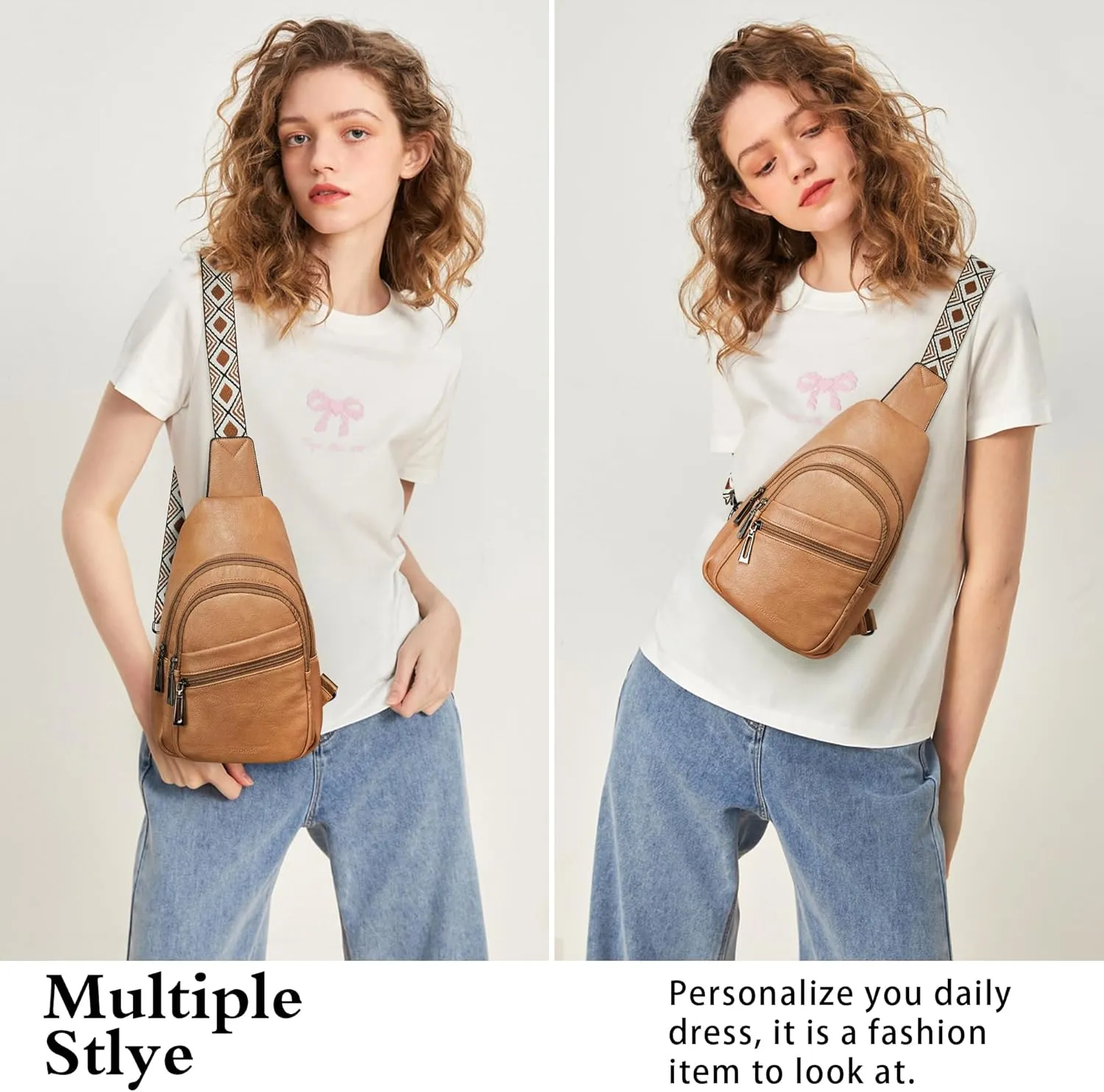 Sling Bag Crossbody Bags for Women Cross Body Fanny Packs Chest Sling Purses for Travel Shopping Leisure Sport