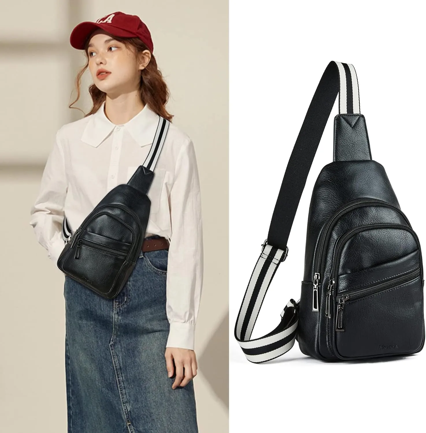 Sling Bag Crossbody Bags for Women Cross Body Fanny Packs Chest Sling Purses for Travel Shopping Leisure Sport