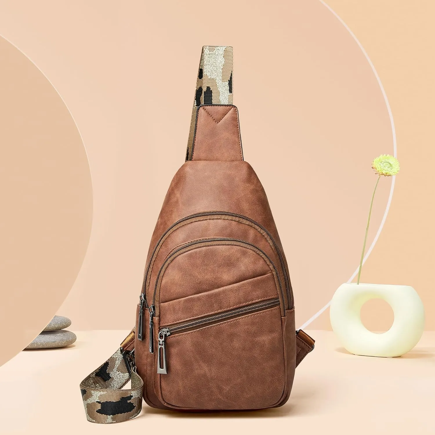 Sling Bag Crossbody Bags for Women Cross Body Fanny Packs Chest Sling Purses for Travel Shopping Leisure Sport