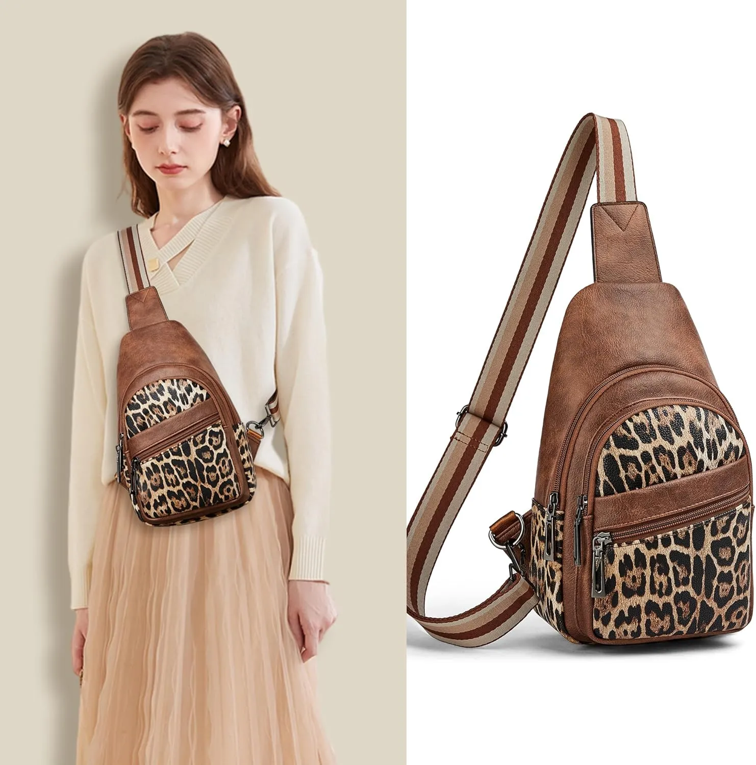 Sling Bag Crossbody Bags for Women Cross Body Fanny Packs Chest Sling Purses for Travel Shopping Leisure Sport