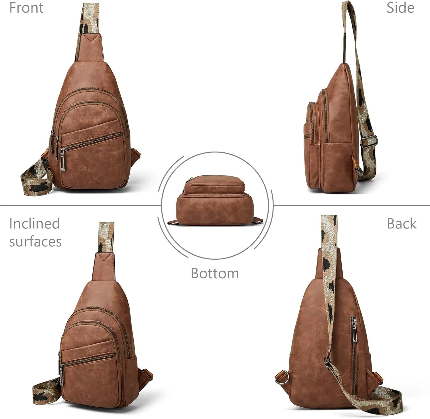 Sling Bag Crossbody Bags for Women Cross Body Fanny Packs Chest Sling Purses for Travel Shopping Leisure Sport