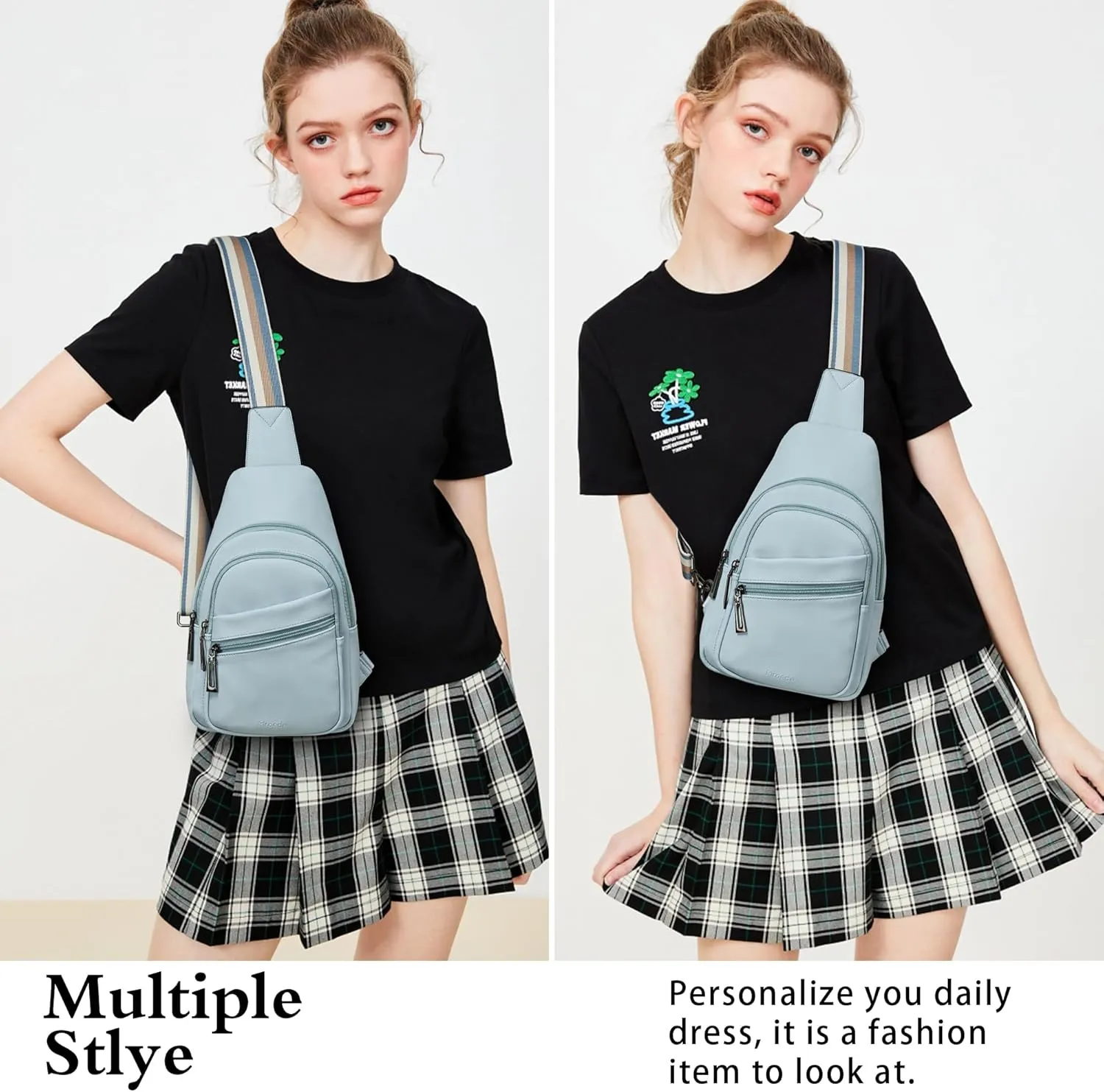 Sling Bag Crossbody Bags for Women Cross Body Fanny Packs Chest Sling Purses for Travel Shopping Leisure Sport