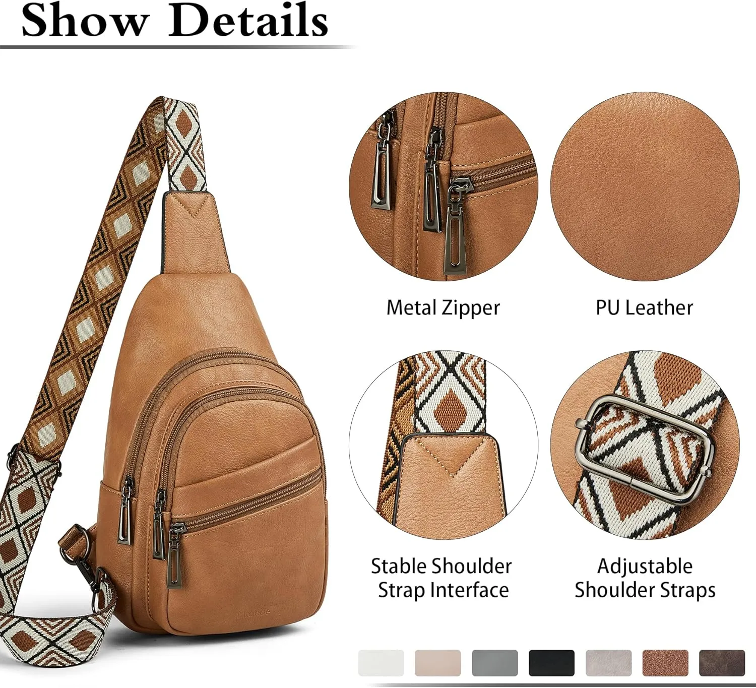 Sling Bag Crossbody Bags for Women Cross Body Fanny Packs Chest Sling Purses for Travel Shopping Leisure Sport