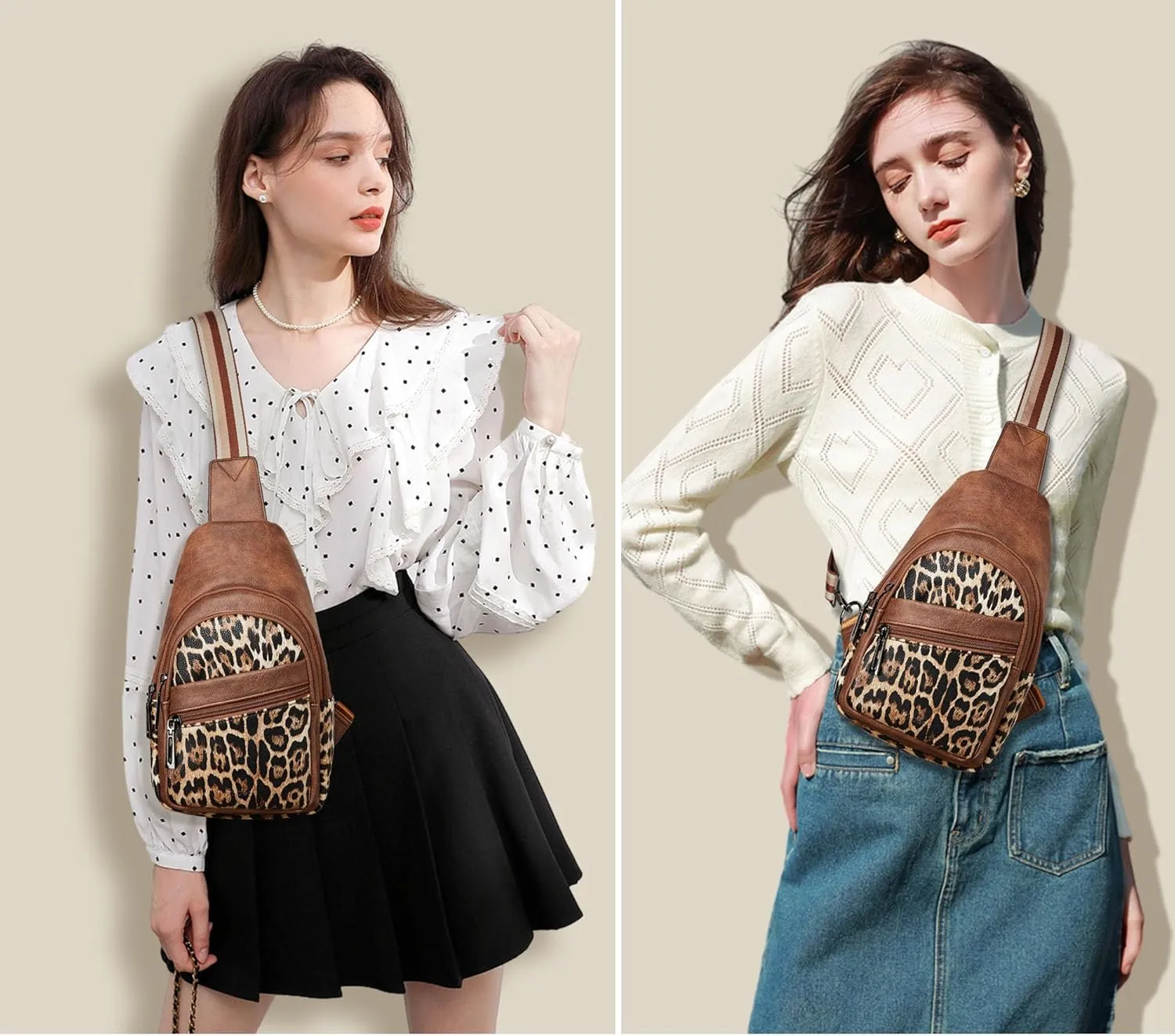 Sling Bag Crossbody Bags for Women Cross Body Fanny Packs Chest Sling Purses for Travel Shopping Leisure Sport