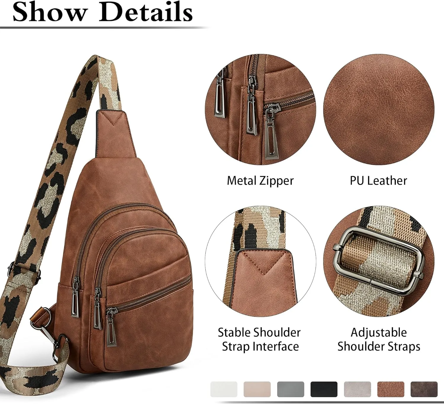 Sling Bag Crossbody Bags for Women Cross Body Fanny Packs Chest Sling Purses for Travel Shopping Leisure Sport