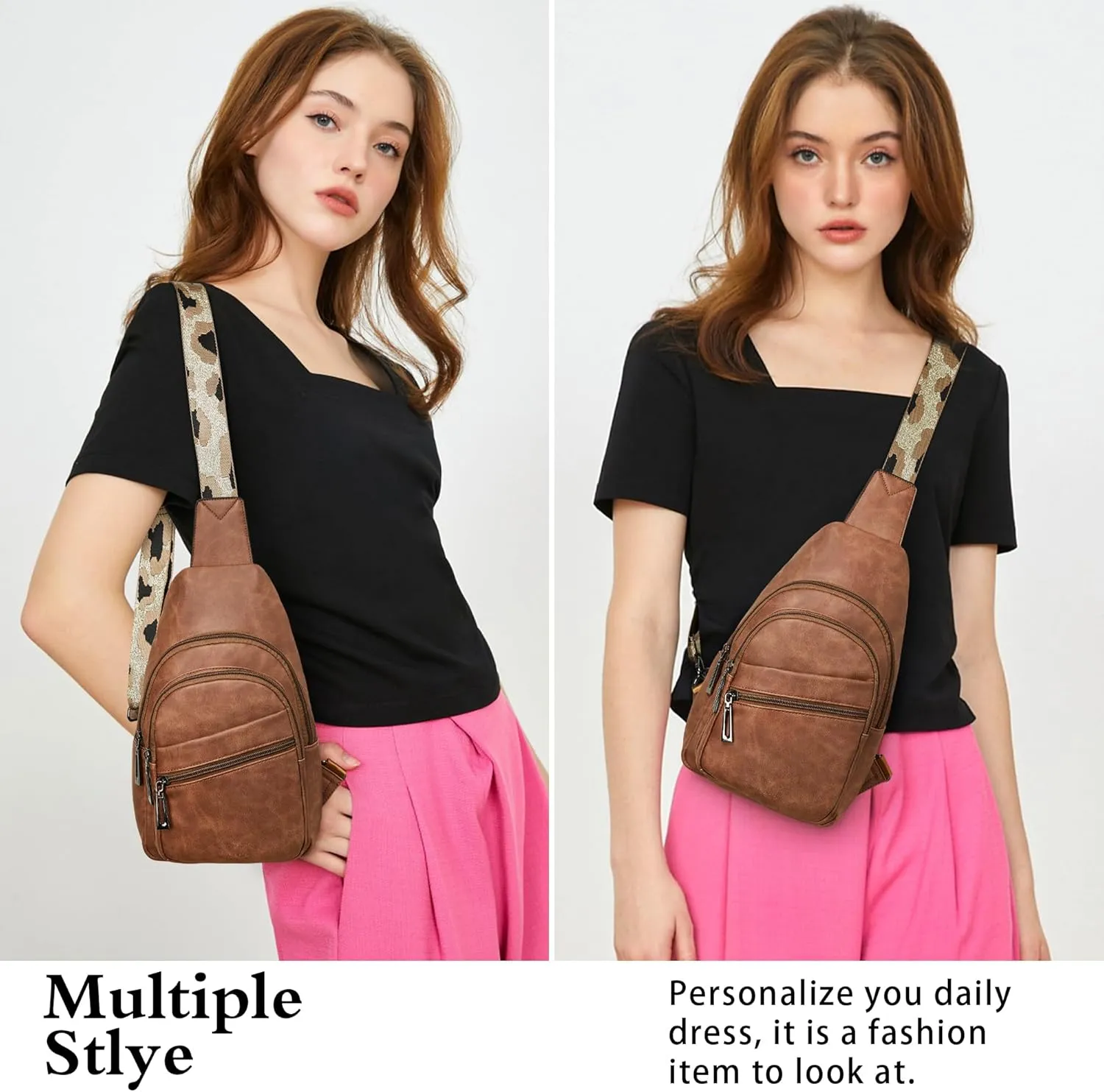 Sling Bag Crossbody Bags for Women Cross Body Fanny Packs Chest Sling Purses for Travel Shopping Leisure Sport