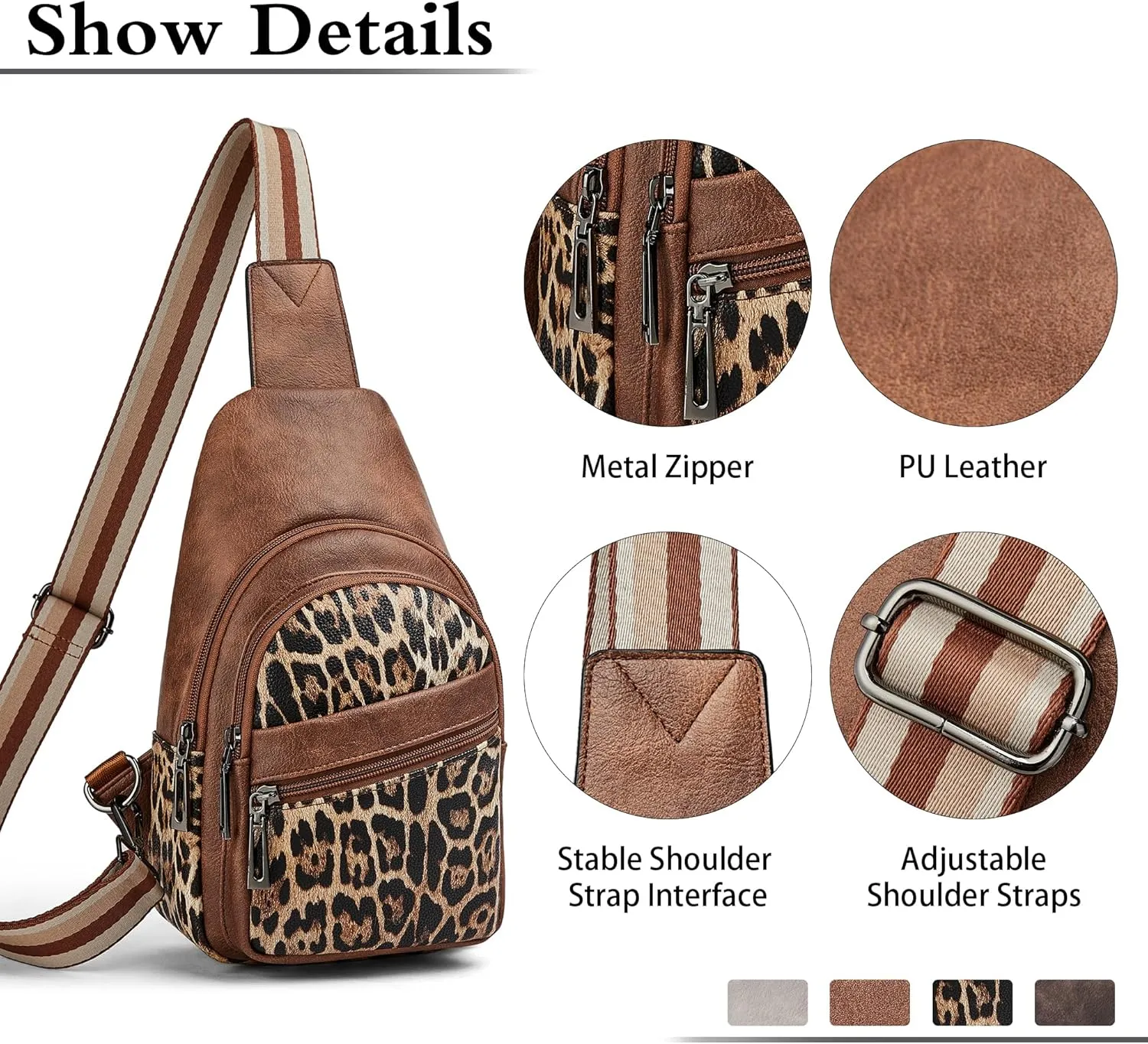 Sling Bag Crossbody Bags for Women Cross Body Fanny Packs Chest Sling Purses for Travel Shopping Leisure Sport