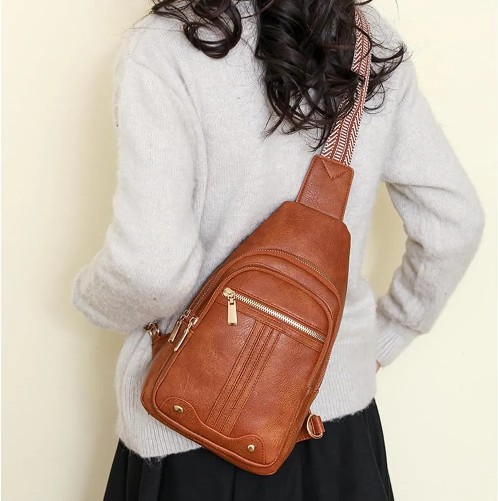 Sling Bag Crossbody Bags for Women, Fanny Packs for Women Chest Bag for Work Shopping Pack Crossbody Purse  (A-Brown Sling Bag) (Brown)