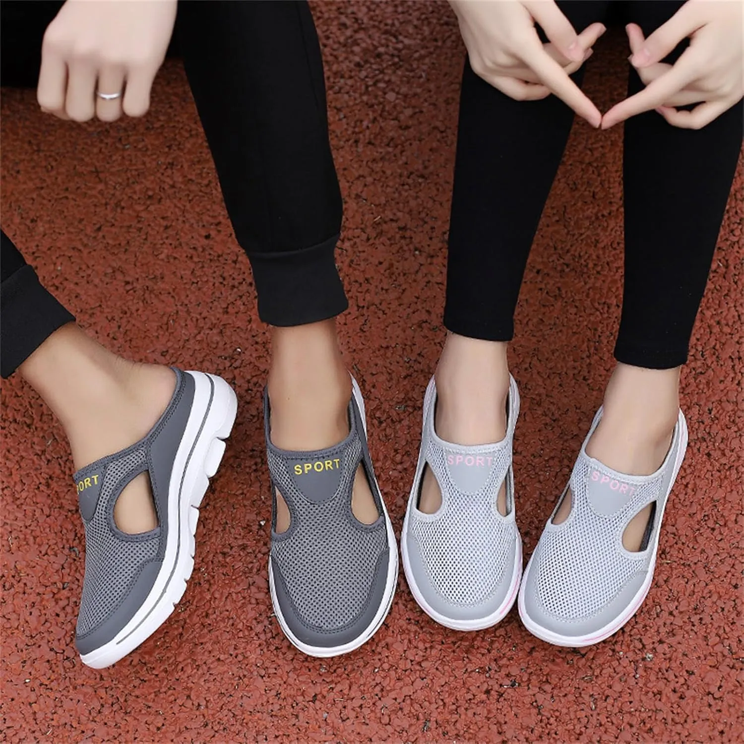 Slip On Mules for Women Summer Arch Support Orthopedic Sandal Mesh Hollow Out Breathable Comfort Sports Sandals Closed Toe Slippers Slip-On Walking Shoes Outdoor Casual Non Slip Sandals