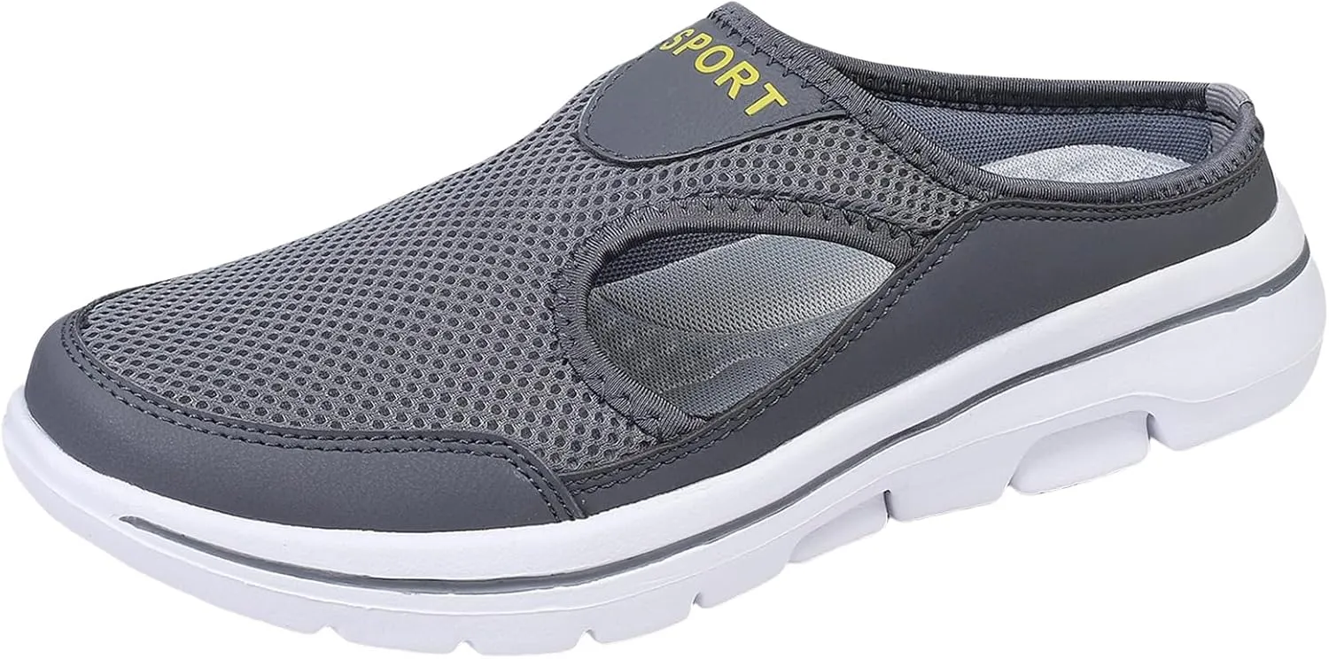 Slip On Mules for Women Summer Arch Support Orthopedic Sandal Mesh Hollow Out Breathable Comfort Sports Sandals Closed Toe Slippers Slip-On Walking Shoes Outdoor Casual Non Slip Sandals