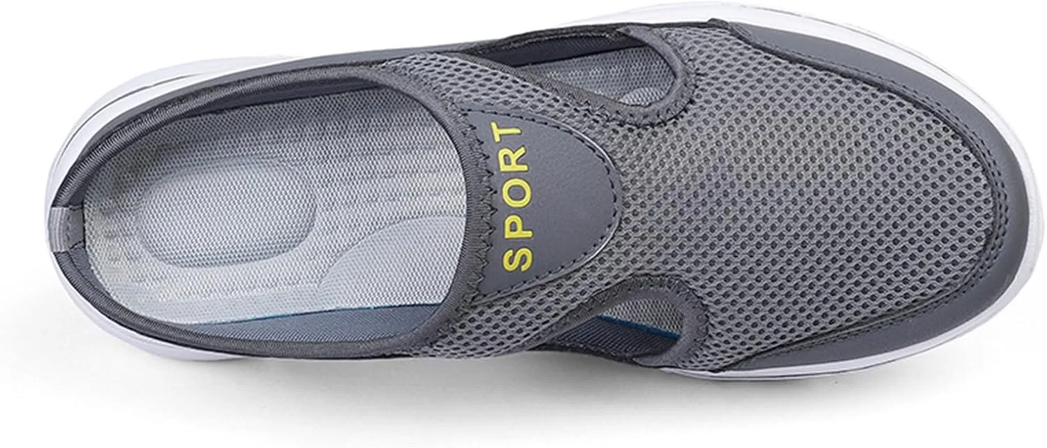 Slip On Mules for Women Summer Arch Support Orthopedic Sandal Mesh Hollow Out Breathable Comfort Sports Sandals Closed Toe Slippers Slip-On Walking Shoes Outdoor Casual Non Slip Sandals