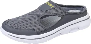 Slip On Mules for Women Summer Arch Support Orthopedic Sandal Mesh Hollow Out Breathable Comfort Sports Sandals Closed Toe Slippers Slip-On Walking Shoes Outdoor Casual Non Slip Sandals